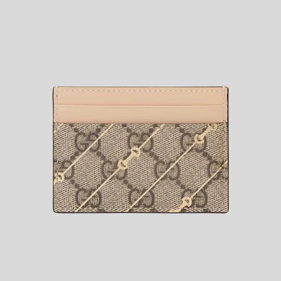 Gucci Handbags - New GUCCI. GG Supreme Coated Canvas Leather Horsebit Card Holder.